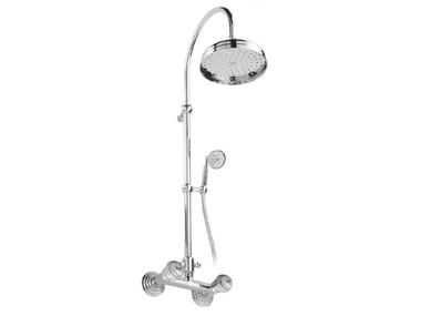 OLYMPIA - Wall-mounted steel shower panel with overhead shower _ Gaia Mobili